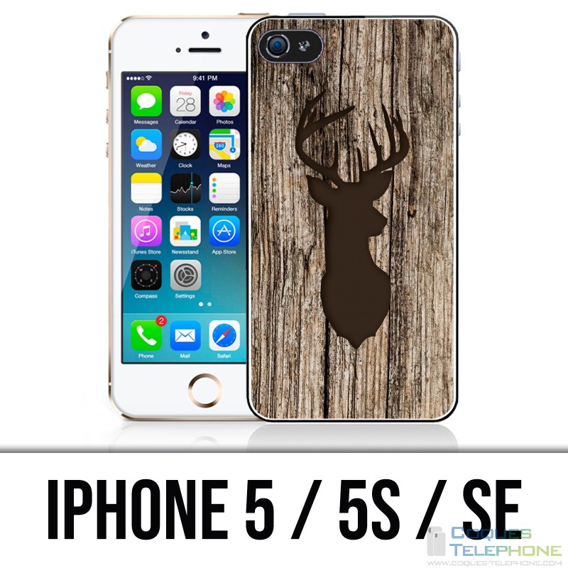 Coque iPhone 5 / 5S / SE - Cerf Bois Oiseau