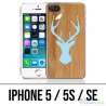 Coque iPhone 5 / 5S / SE - Cerf Bois