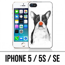 Coque iPhone 5 / 5S / SE - Chien Bouledogue Clown