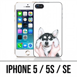 Coque iPhone 5 / 5S / SE - Chien Husky Joues