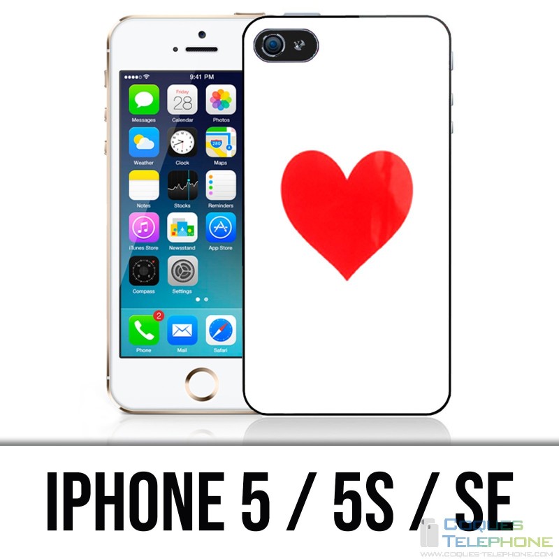 Custodia per iPhone 5 / 5S / SE - Cuore rosso