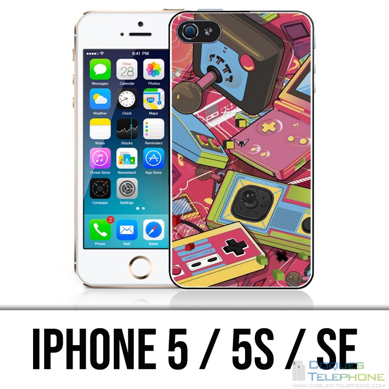 Coque iPhone 5 / 5S / SE - Consoles Retro Vintage