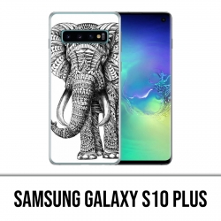 Custodia Samsung Galaxy S10 Plus - Elefante azteco bianco e nero