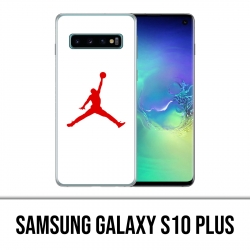 Coque Samsung Galaxy S10 PLUS - Jordan Basketball Logo Blanc