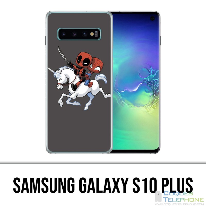 Coque Samsung Galaxy S10 PLUS - Licorne Deadpool Spiderman