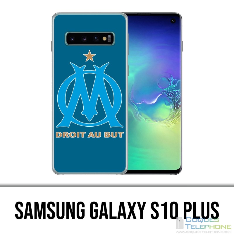 Carcasa Samsung Galaxy S10 Plus - Logotipo Om Marsella Fondo azul grande