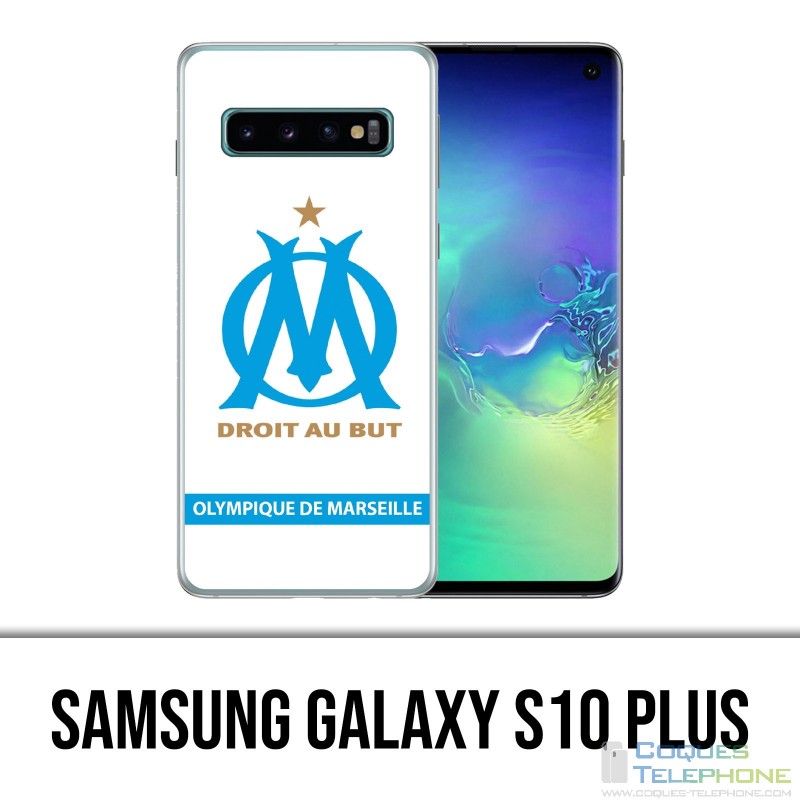 Coque Samsung Galaxy S10 PLUS - Logo Om Marseille Blanc