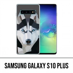 Coque Samsung Galaxy S10 PLUS - Loup Husky Origami