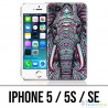 IPhone 5 / 5S / SE case - Colorful Aztec Elephant