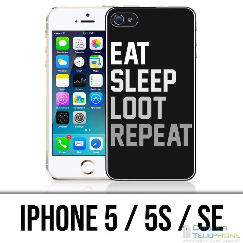 Coque iPhone 5 / 5S / SE - Eat Sleep Loot Repeat