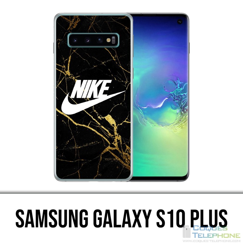 Custodia Samsung Galaxy S10 Plus - Logo Nike in marmo dorato