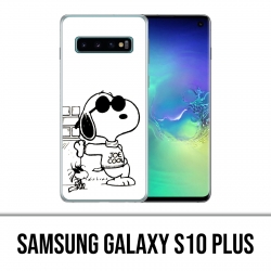 Coque Samsung Galaxy S10 PLUS - Snoopy Noir Blanc