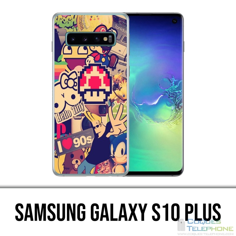 Coque pour Samsung Galaxy S10 Plus Stickers Vintage 90S