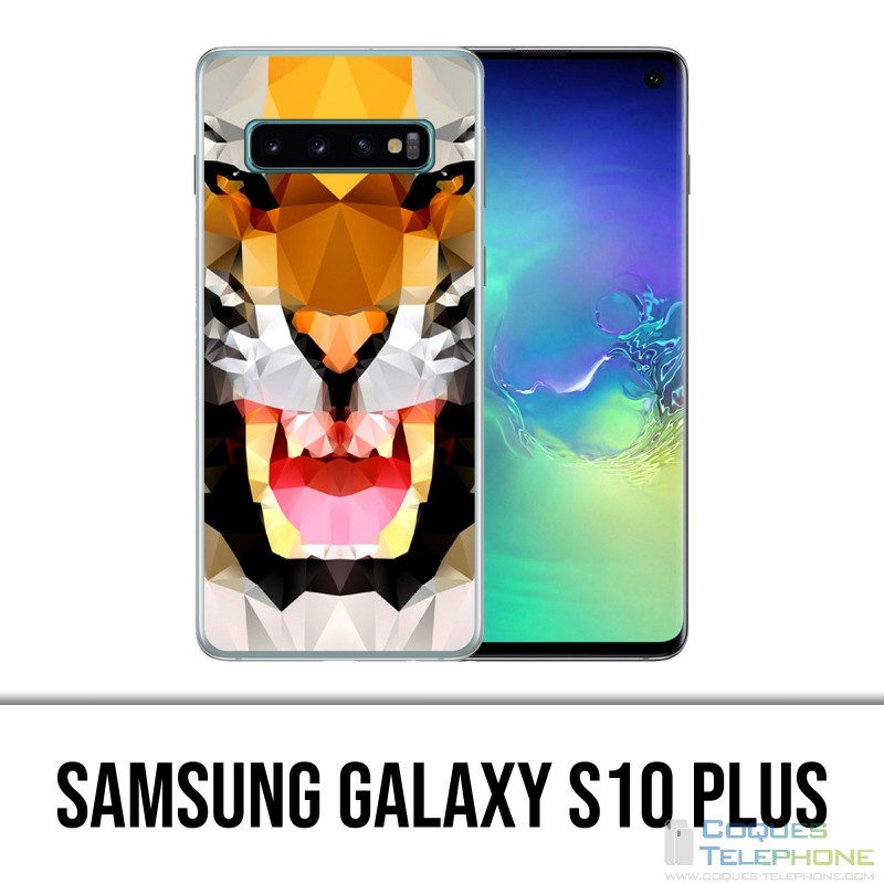 Samsung Galaxy S10 Plus Hülle - Geometrischer Tiger