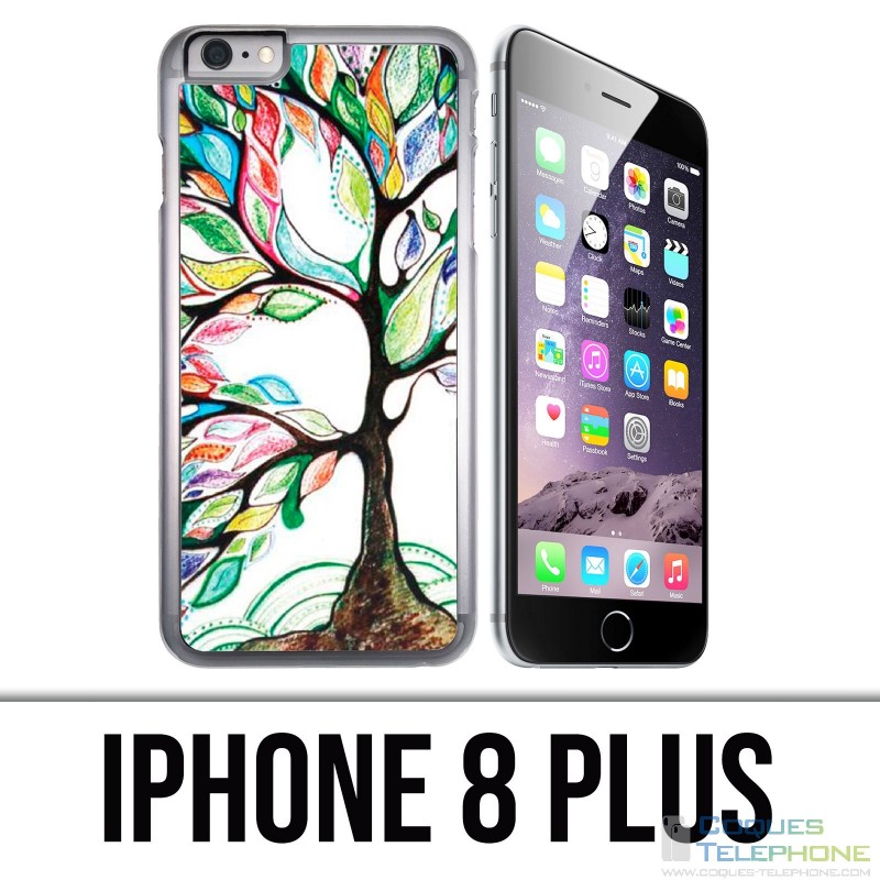 Coque iPhone 8 PLUS - Arbre Multicolore