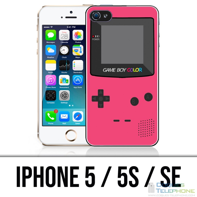 Coque iPhone 5 / 5S / SE - Game Boy Color Rose