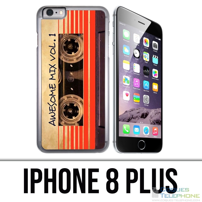 Coque iPhone 8 Plus - Cassette Audio Vintage Gardiens De La Galaxie