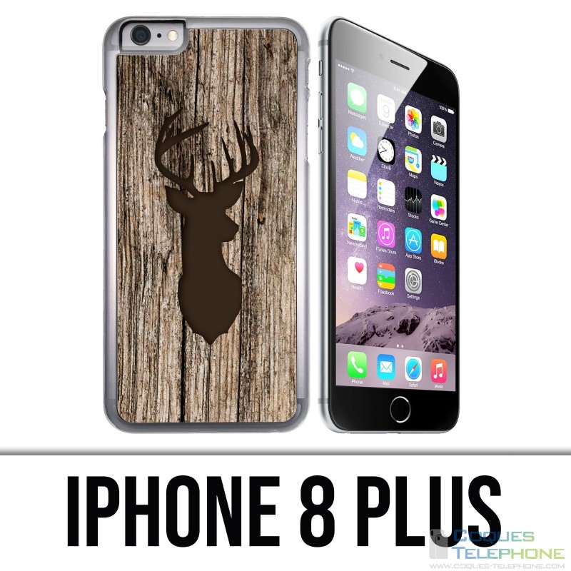 Funda para iPhone 8 Plus - Ciervo de madera de pájaro