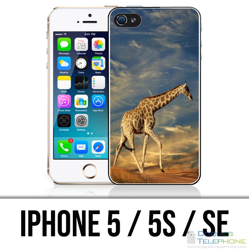 Coque iPhone 5 / 5S / SE - Girafe Fourrure