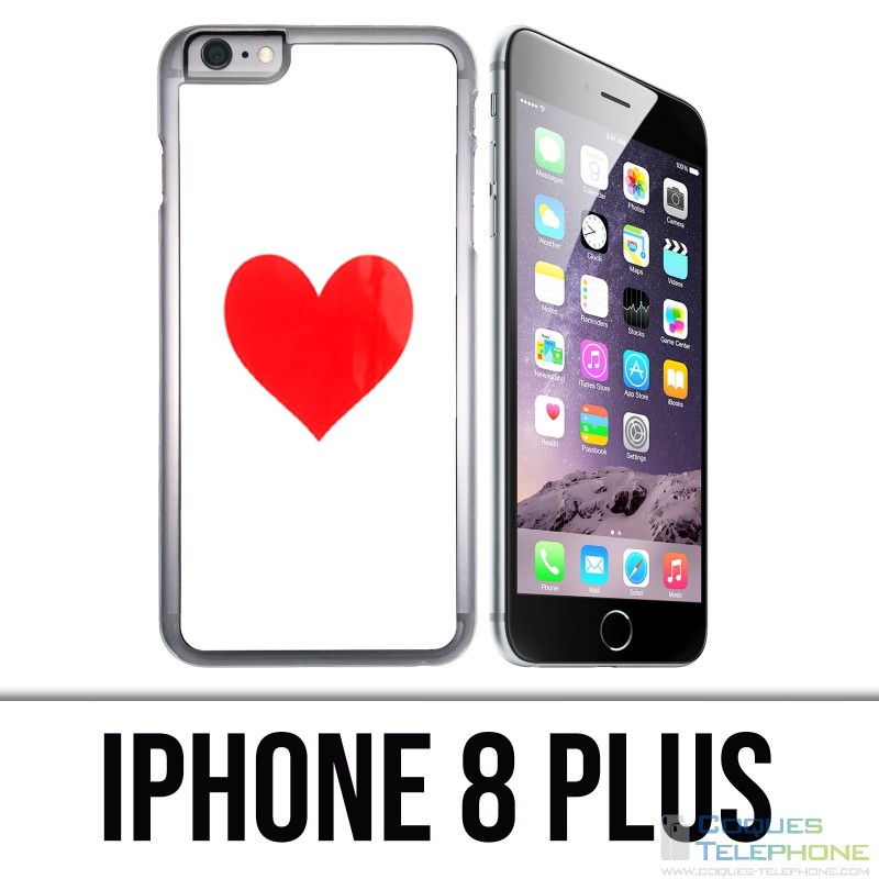 Coque iPhone 8 Plus - Coeur Rouge