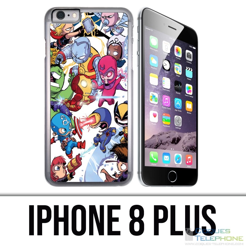 Coque iPhone 8 PLUS - Cute Marvel Heroes