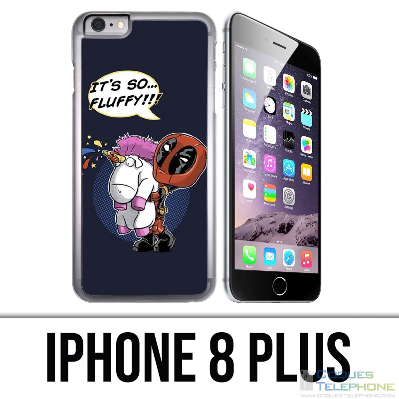 Custodia per iPhone 8 Plus - Deadpool Fluffy Unicorn