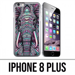 Funda iPhone 8 Plus - Elefante azteca colorido
