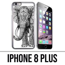 Funda iPhone 8 Plus - Elefante azteca blanco y negro