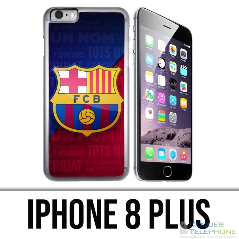 Custodia per iPhone 8 Plus - Logo Football Fc Barcelona