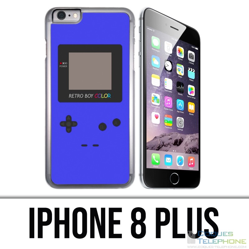 Custodia per iPhone 8 Plus - Game Boy di colore blu
