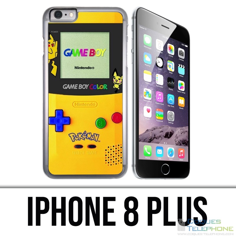 Coque iPhone 8 PLUS - Game Boy Color Pikachu Jaune Pokémon