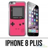 Custodia per iPhone 8 Plus - Game Boy Colore rosa