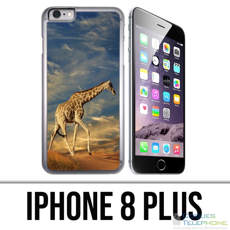 Coque iPhone 8 PLUS - Girafe Fourrure