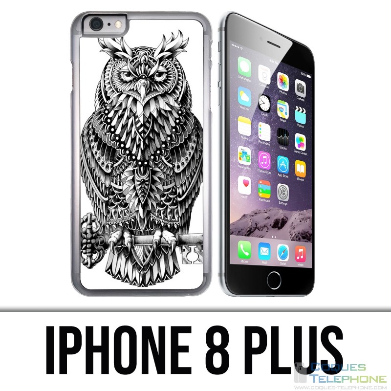 Coque iPhone 8 PLUS - Hibou Azteque