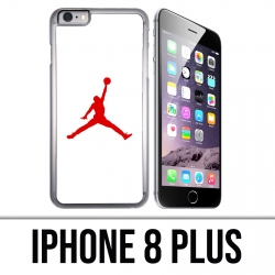 Coque iPhone 8 PLUS - Jordan Basketball Logo Blanc
