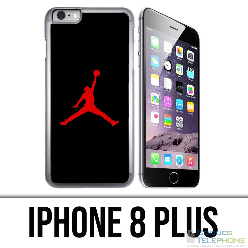 Coque iPhone 8 PLUS - Jordan Basketball Logo Noir