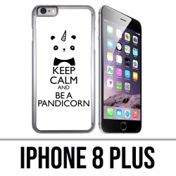 Custodia per iPhone 8 Plus - Mantieni la calma Pandicorn Panda Unicorn