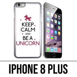 Custodia per iPhone 8 Plus: mantieni la calma Unicorn Unicorn