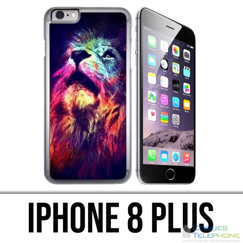 Coque iPhone 8 PLUS - Lion Galaxie