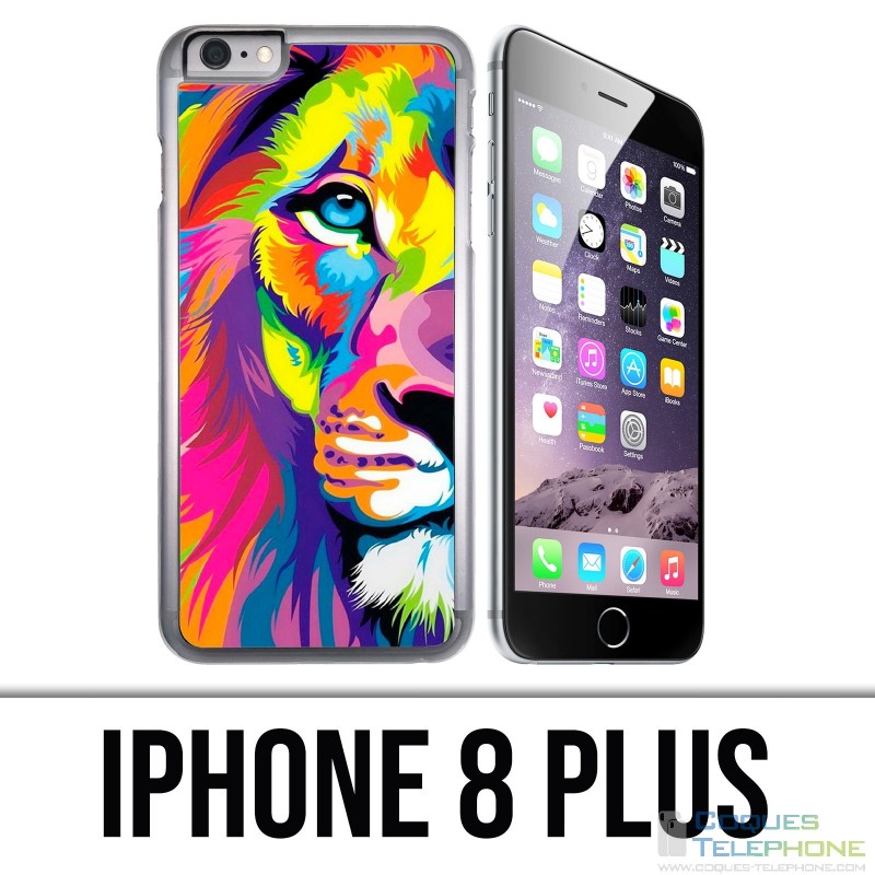 IPhone 8 Plus Hülle - Mehrfarbiger Löwe