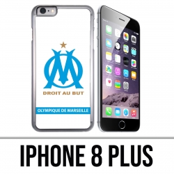 Funda iPhone 8 Plus - Logo Om Marseille Blanc