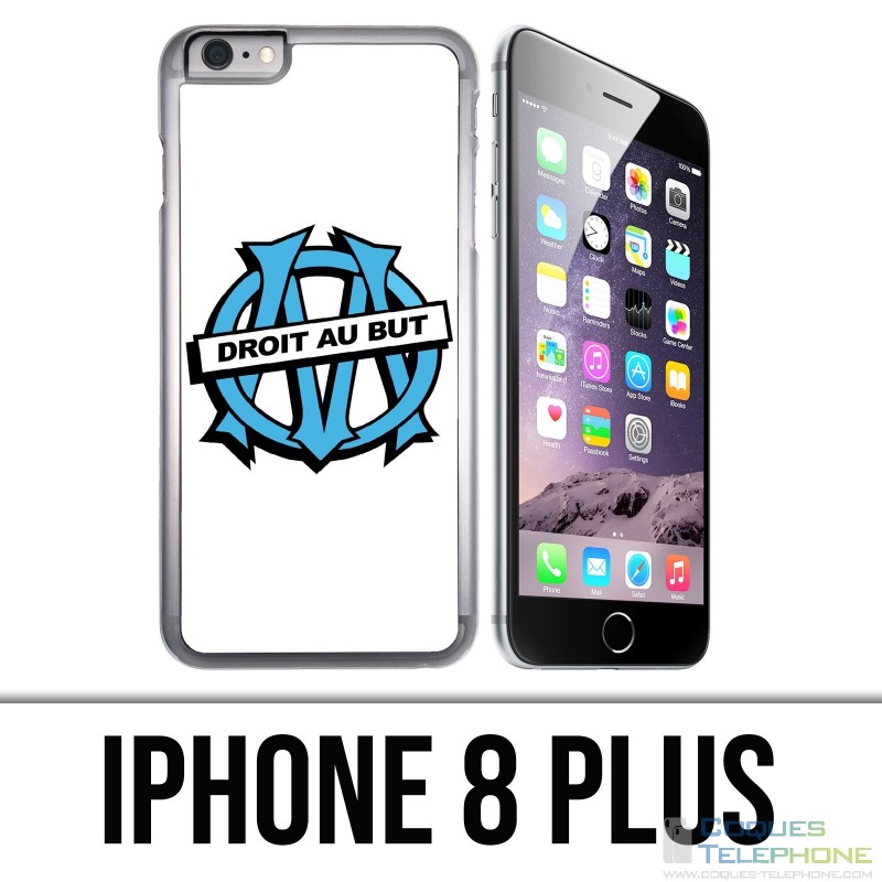 Coque iPhone 8 PLUS - Logo Om Marseille Droit Au But