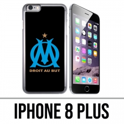 Coque iPhone 8 PLUS - Logo Om Marseille Noir
