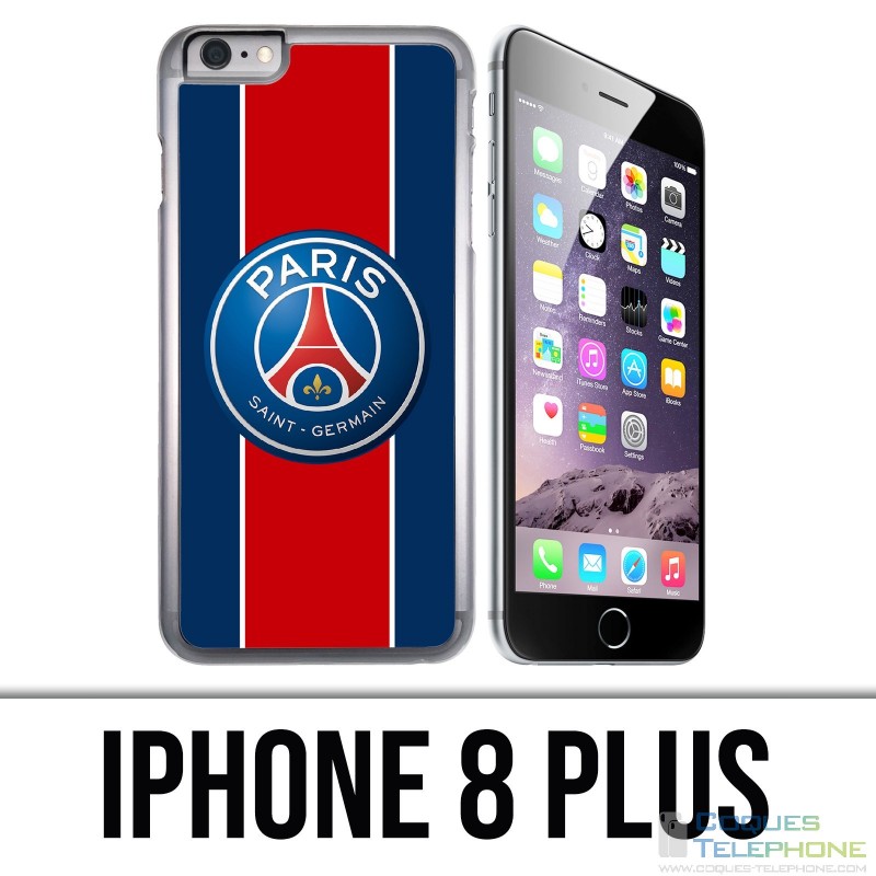 Custodia per iPhone 8 Plus - Logo Psg New Red Band
