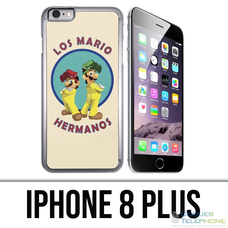 Coque iPhone 8 PLUS - Los Mario Hermanos