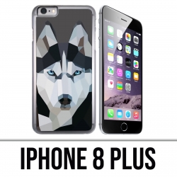 Coque iPhone 8 PLUS - Loup Husky Origami