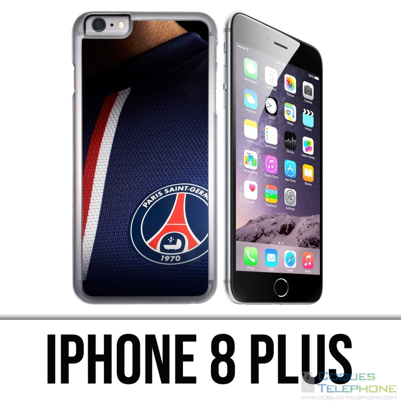 Coque iPhone 8 PLUS - Maillot Bleu Psg Paris Saint Germain