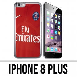 Custodia per iPhone 8 Plus - Jersey rosso Psg