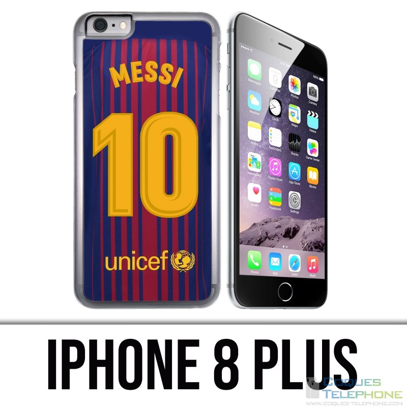 Coque iPhone 8 PLUS - Messi Barcelone 10
