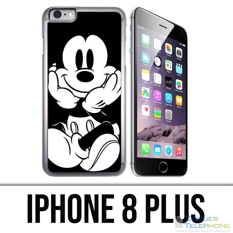 Funda iPhone 8 Plus - Mickey Blanco y Negro